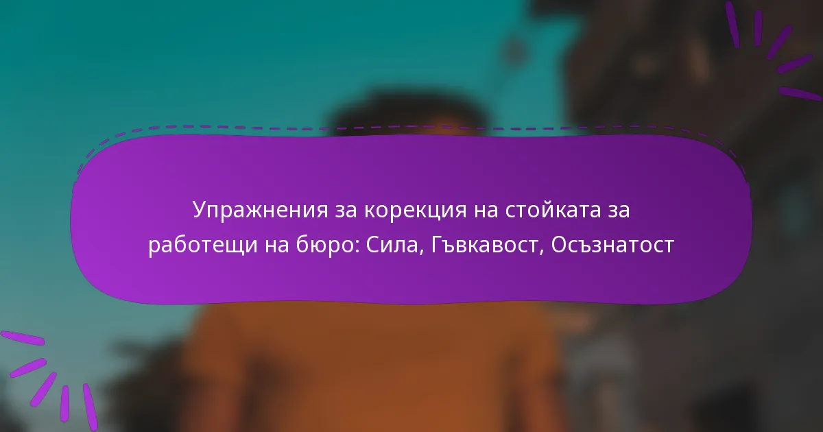 Упражнения за корекция на стойката за работещи на бюро: Сила, Гъвкавост, Осъзнатост
