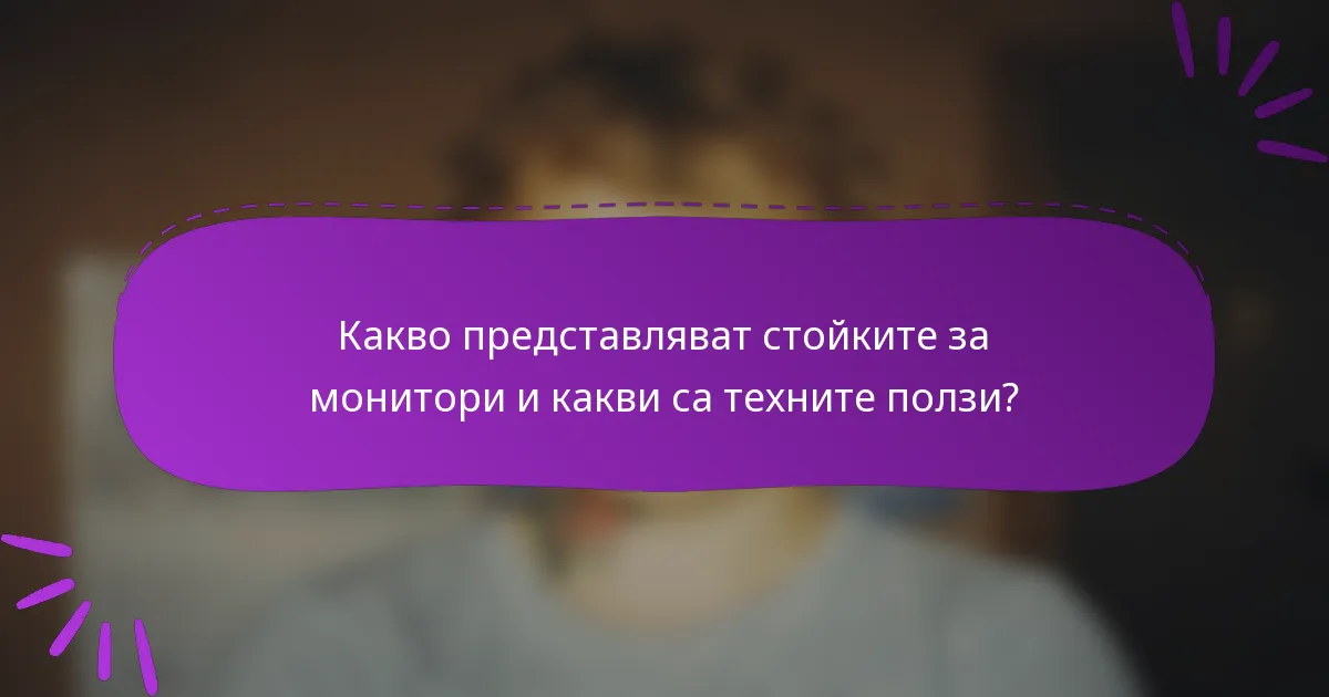 Какво представляват стойките за монитори и какви са техните ползи?