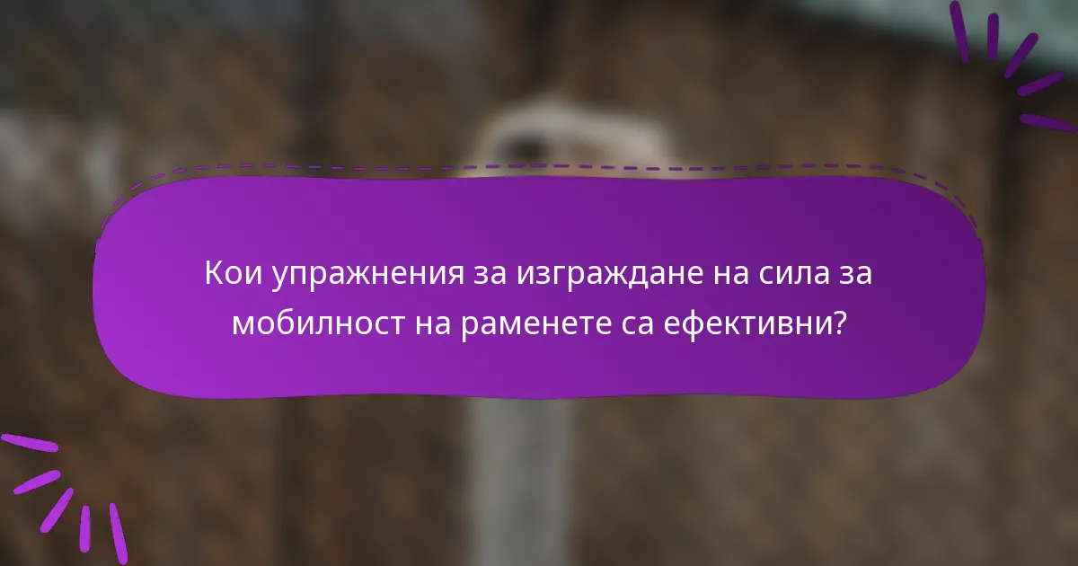 Кои упражнения за изграждане на сила за мобилност на раменете са ефективни?